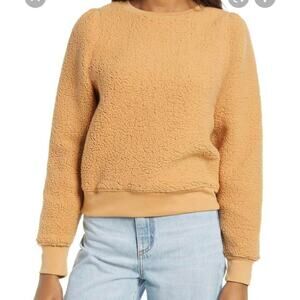 TREASURE & BOND Brushed Fleece Sweatshirt in Tan Doe XS NEW‎